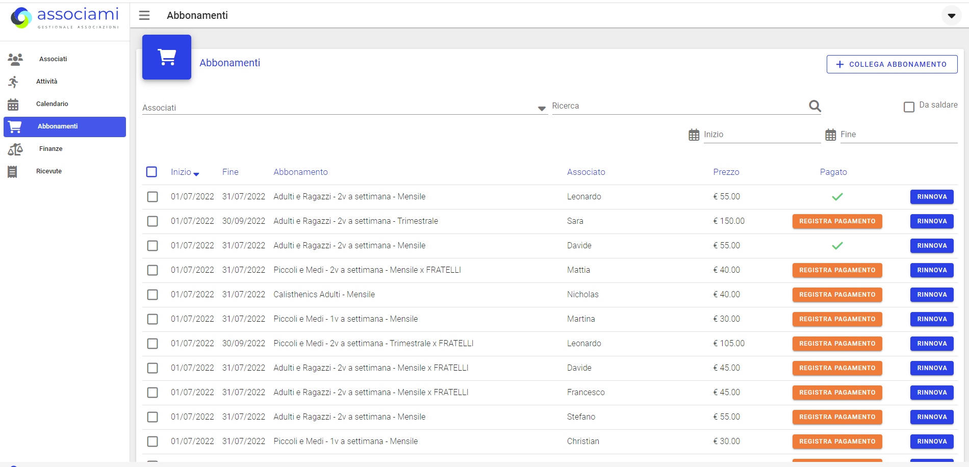 screenshot of associami