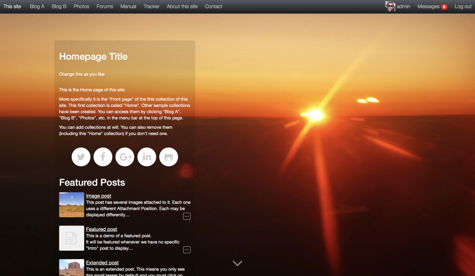 screenshot of b2evolution