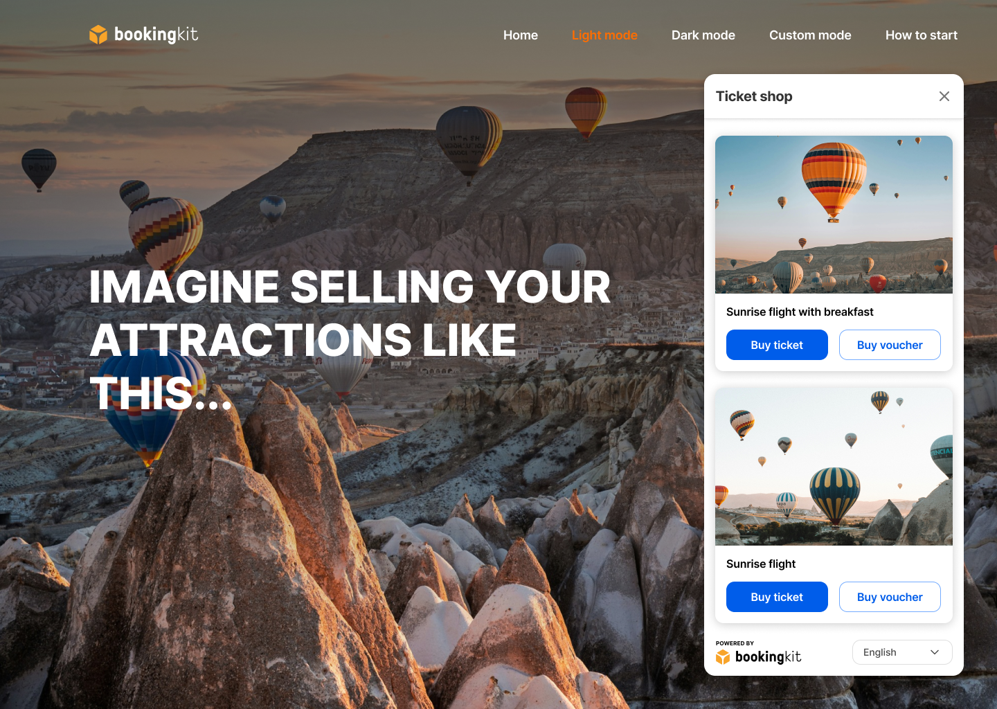 screenshot of bookingkit