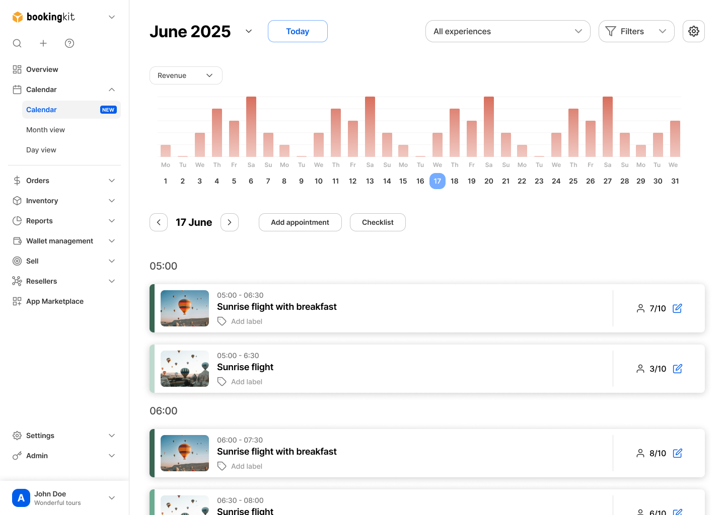 screenshot of bookingkit