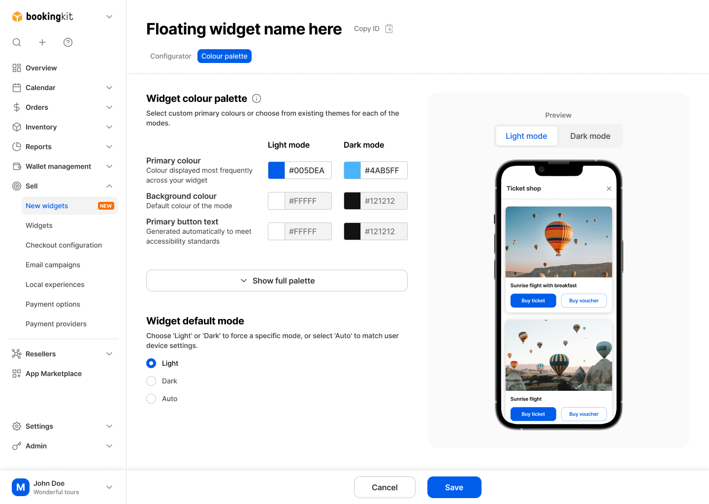 screenshot of bookingkit