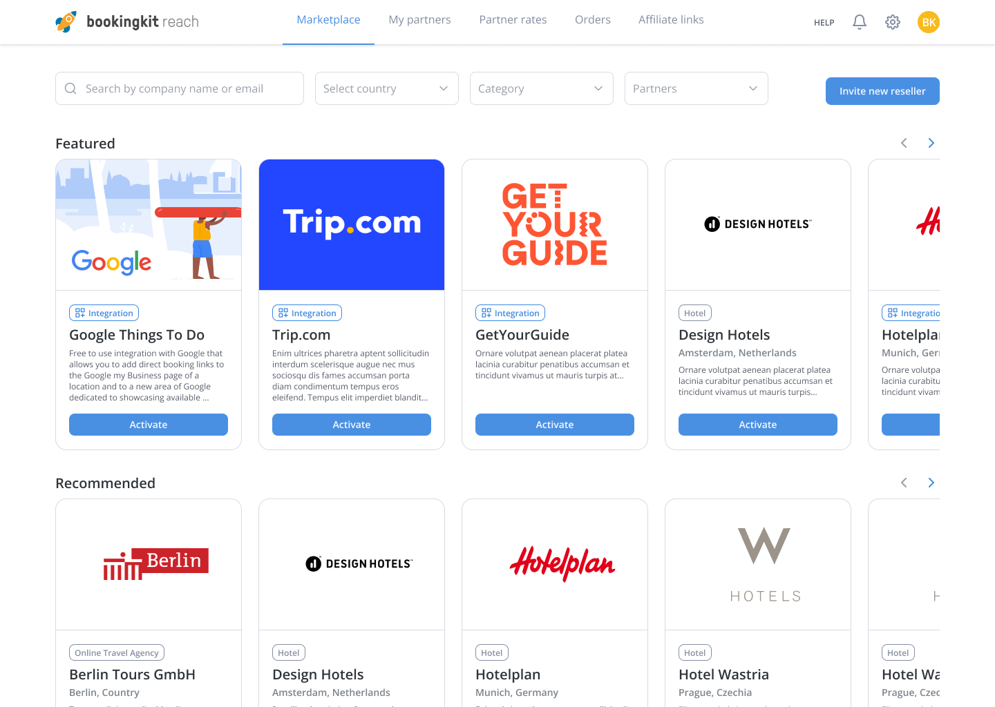 screenshot of bookingkit