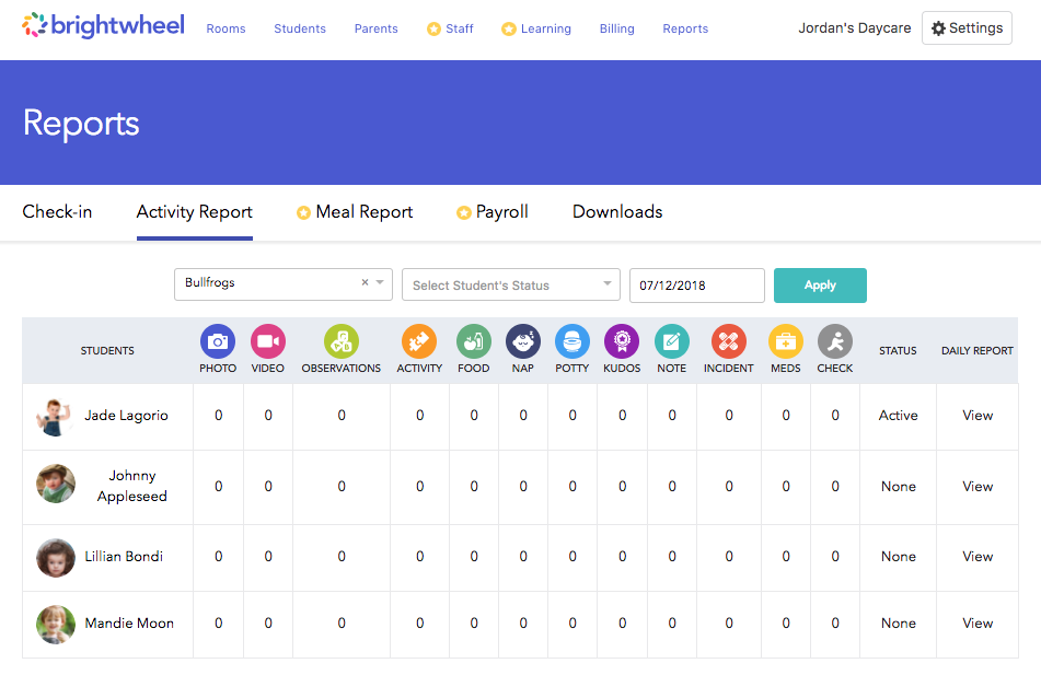 screenshot of brightwheel