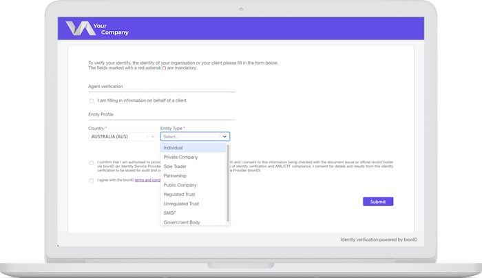 screenshot of bronID