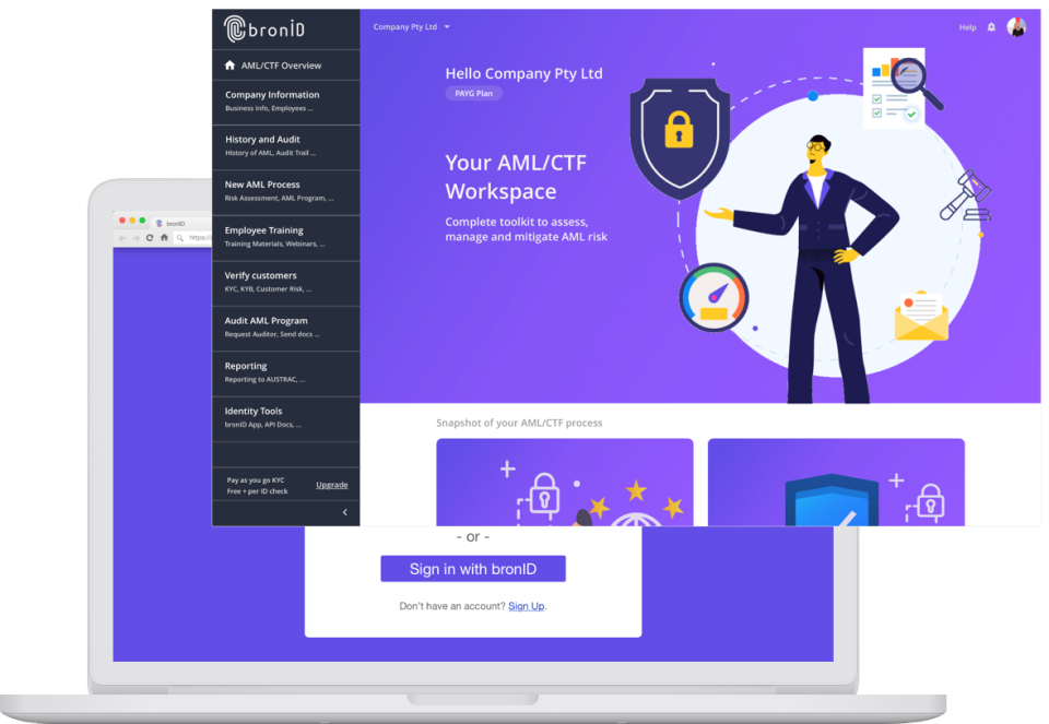 screenshot of bronID