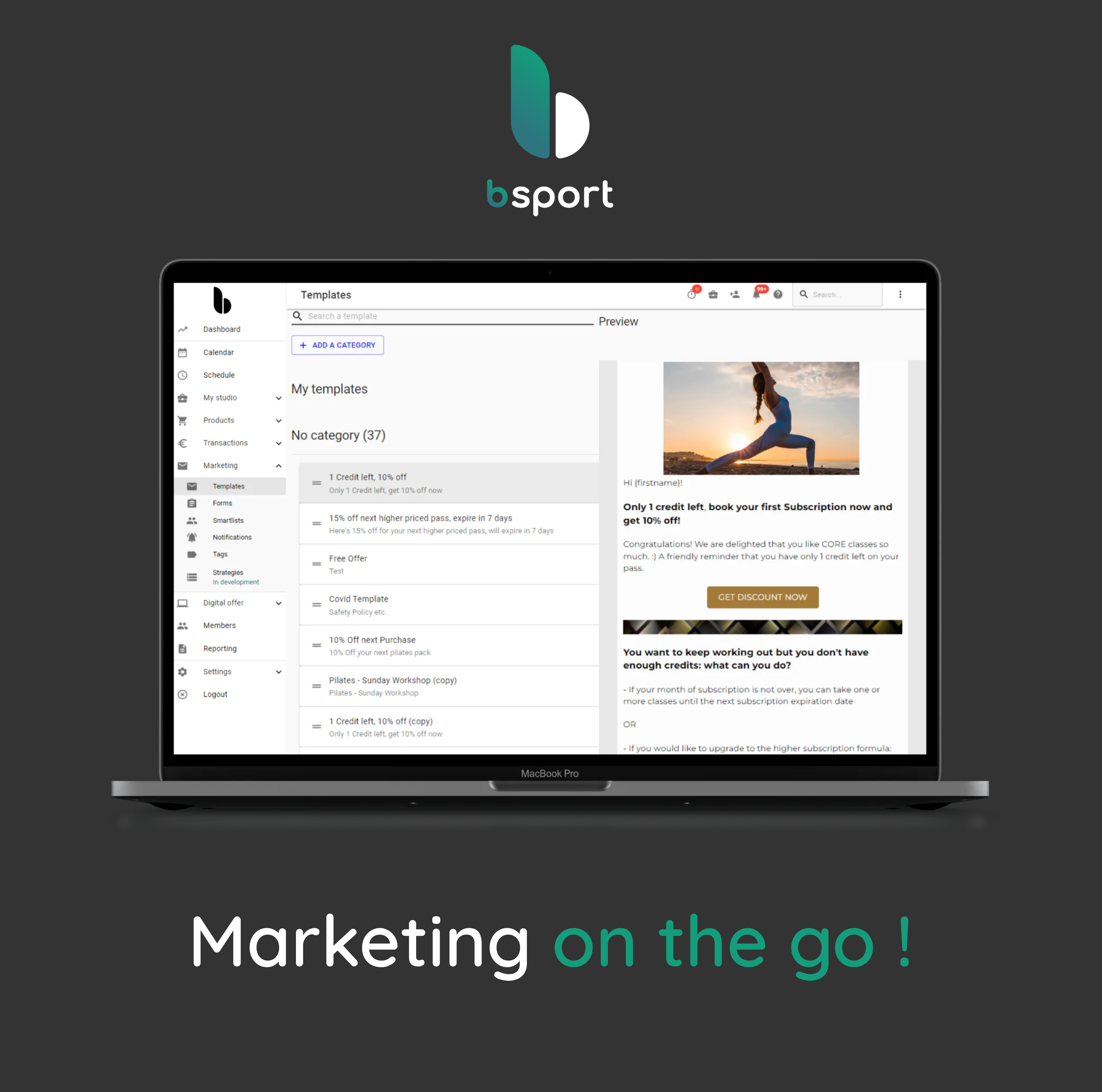 screenshot of bsport