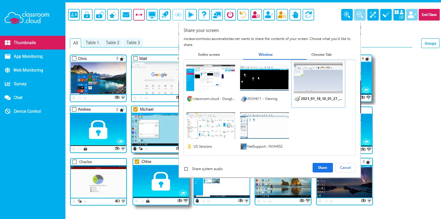 screenshot of classroom.cloud