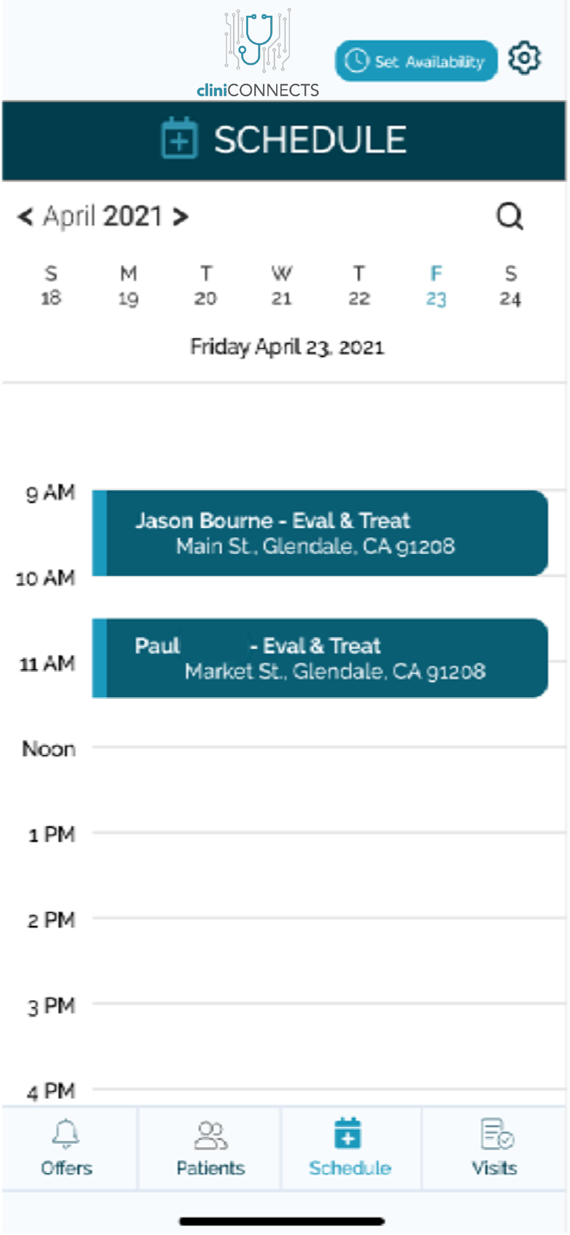 screenshot of cliniCONNECTS