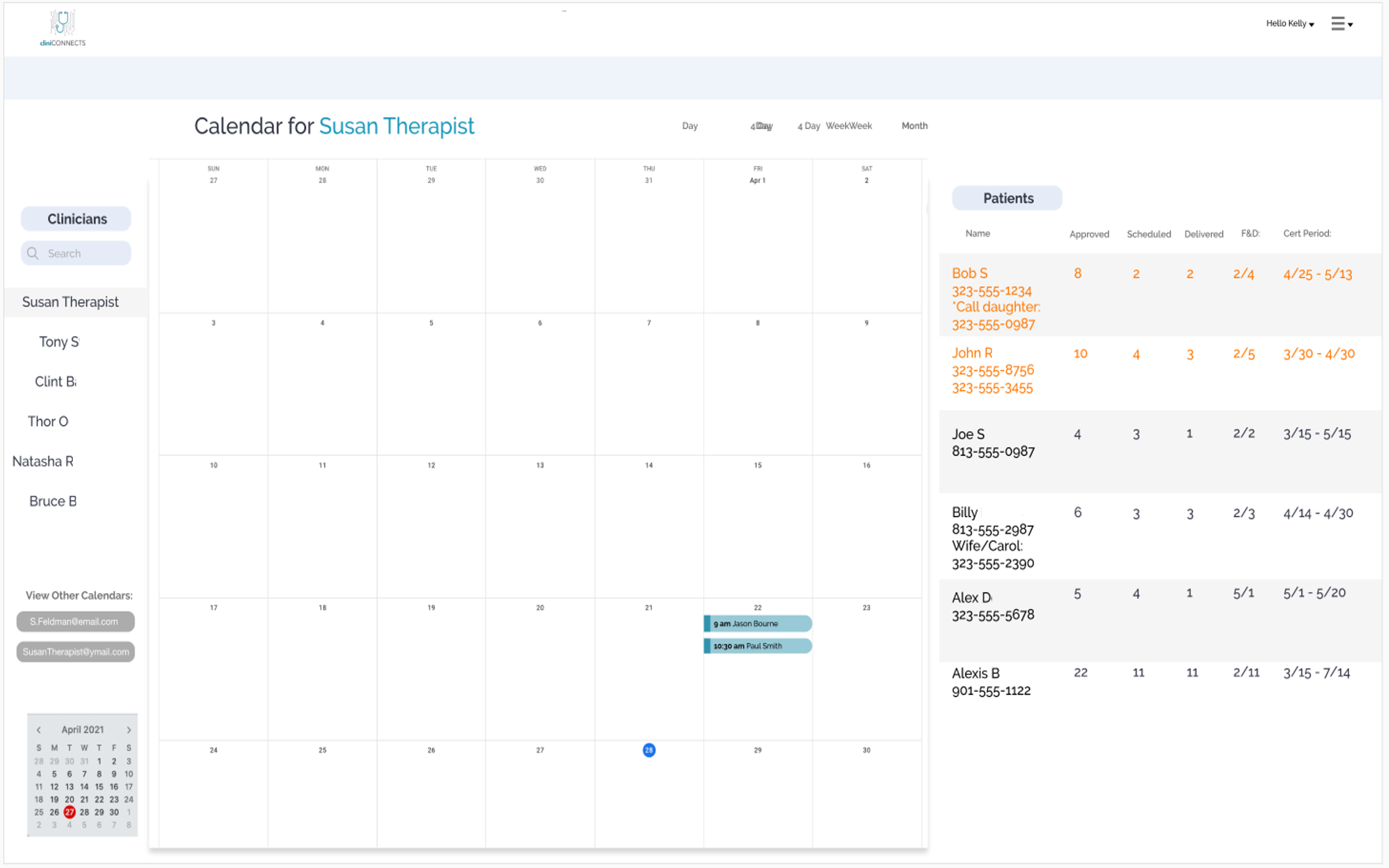 screenshot of cliniCONNECTS