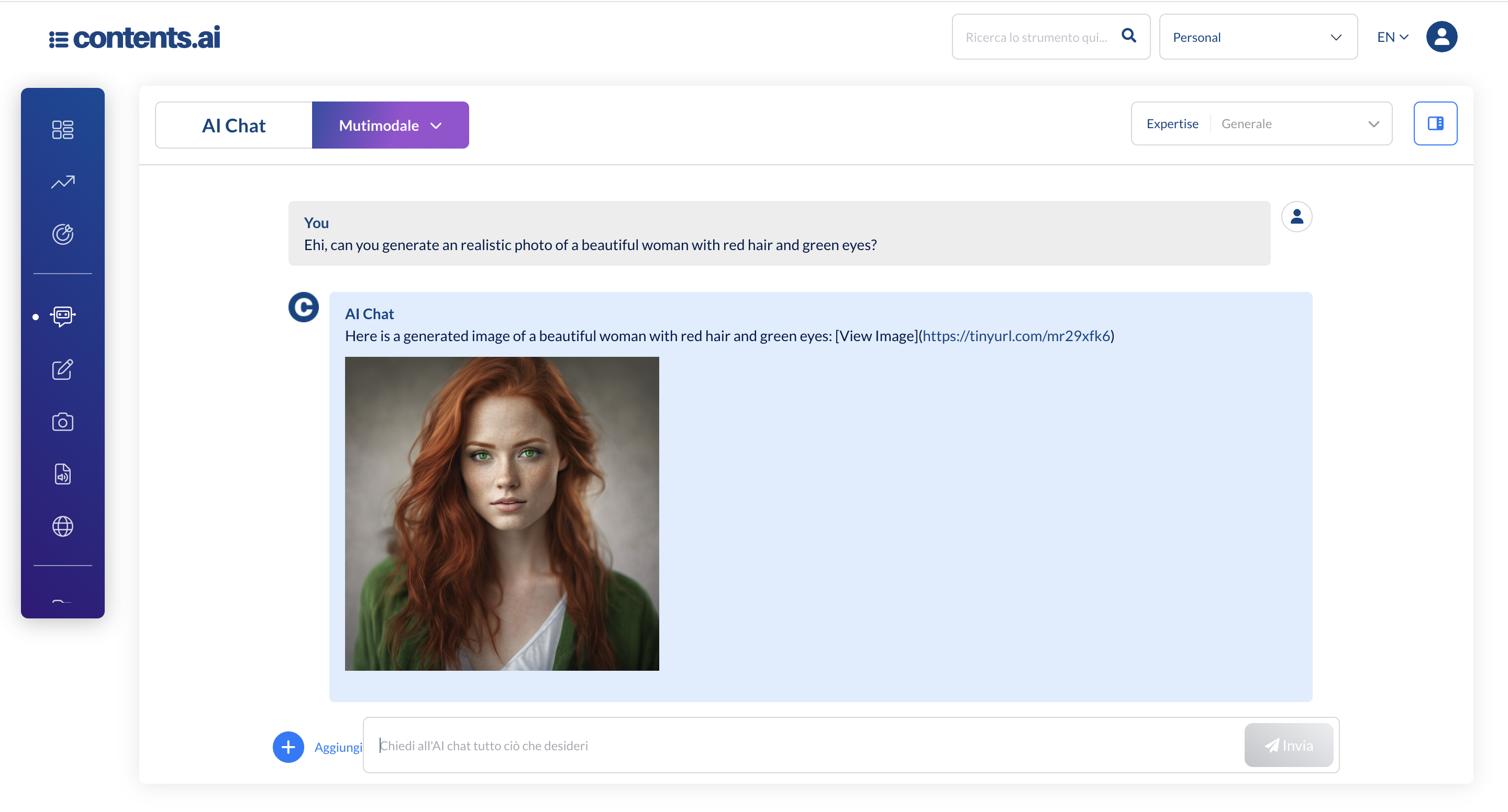 screenshot of contents.ai