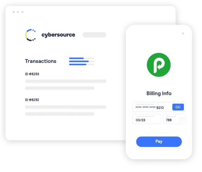 screenshot of cybersource