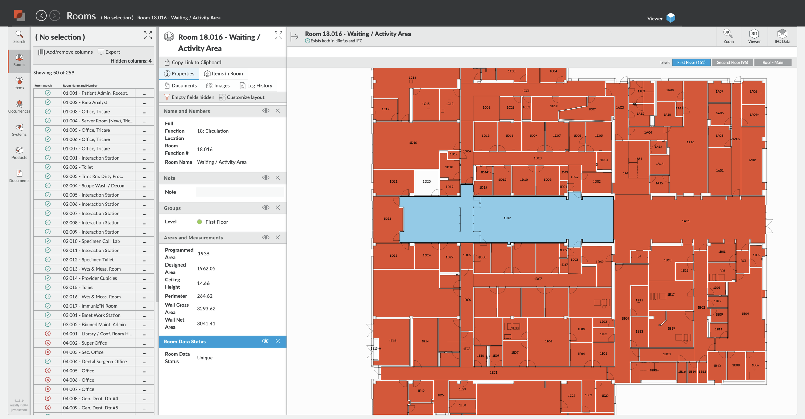 screenshot of dRofus