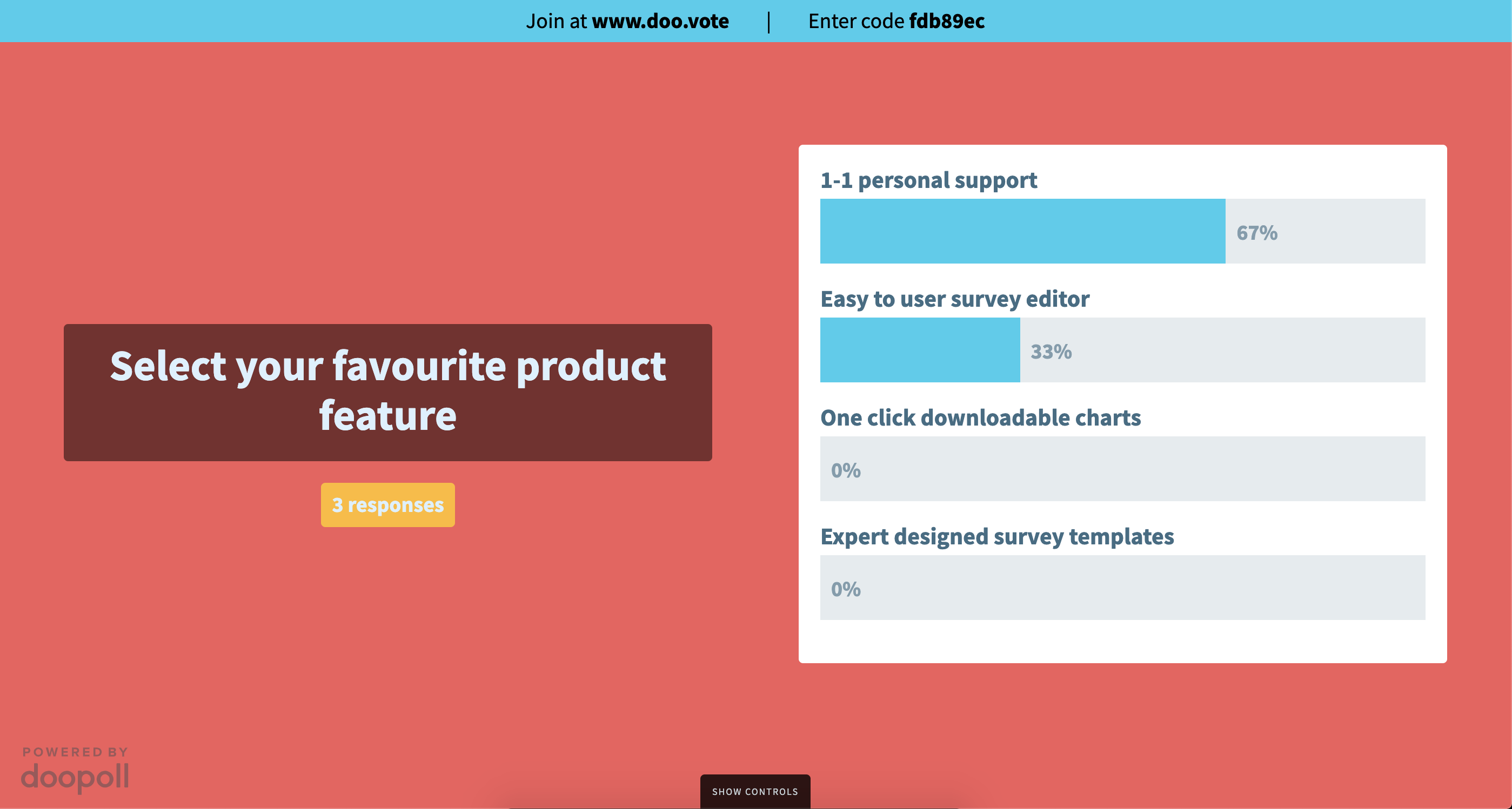 screenshot of doopoll