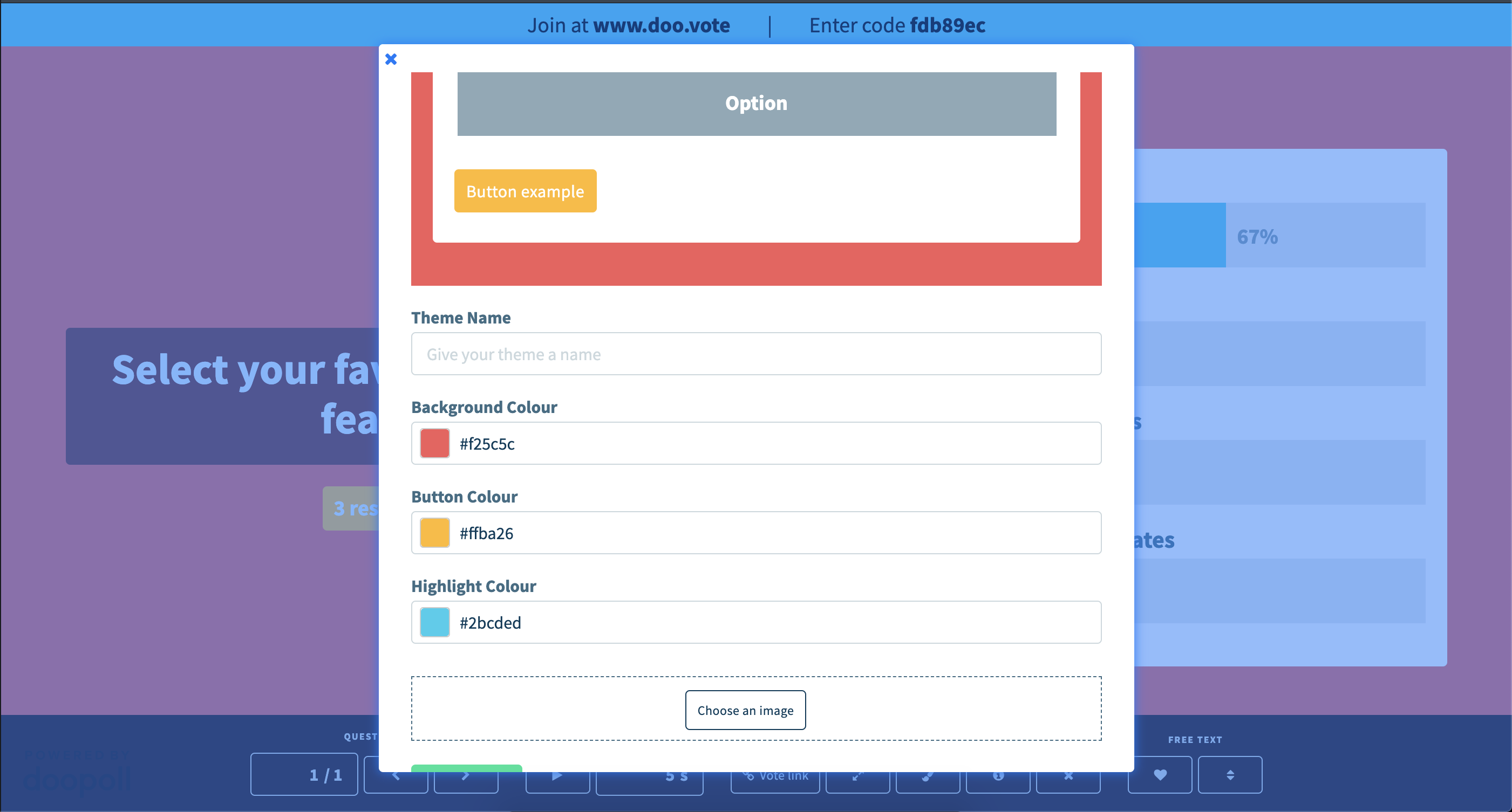 screenshot of doopoll