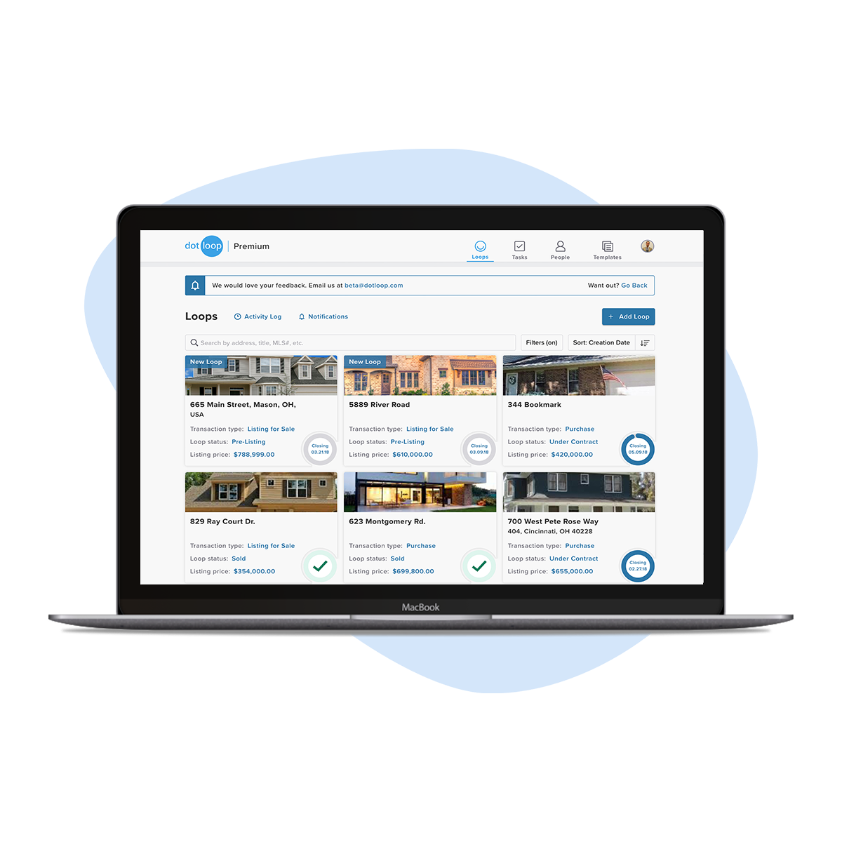 screenshot of dotloop