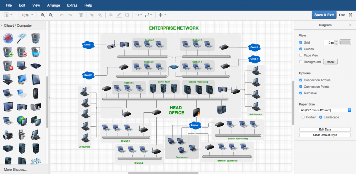 screenshot of draw.io
