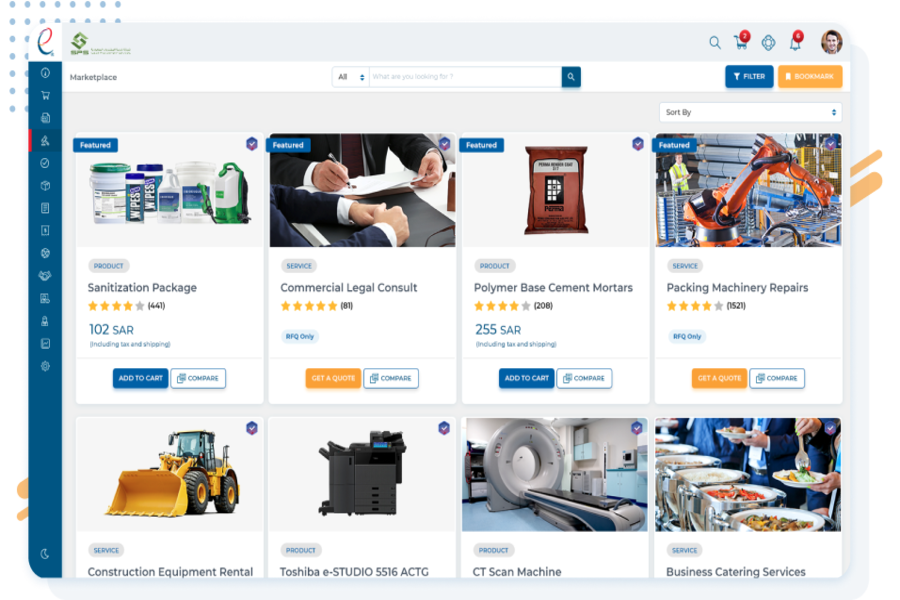 screenshot of e-Procure