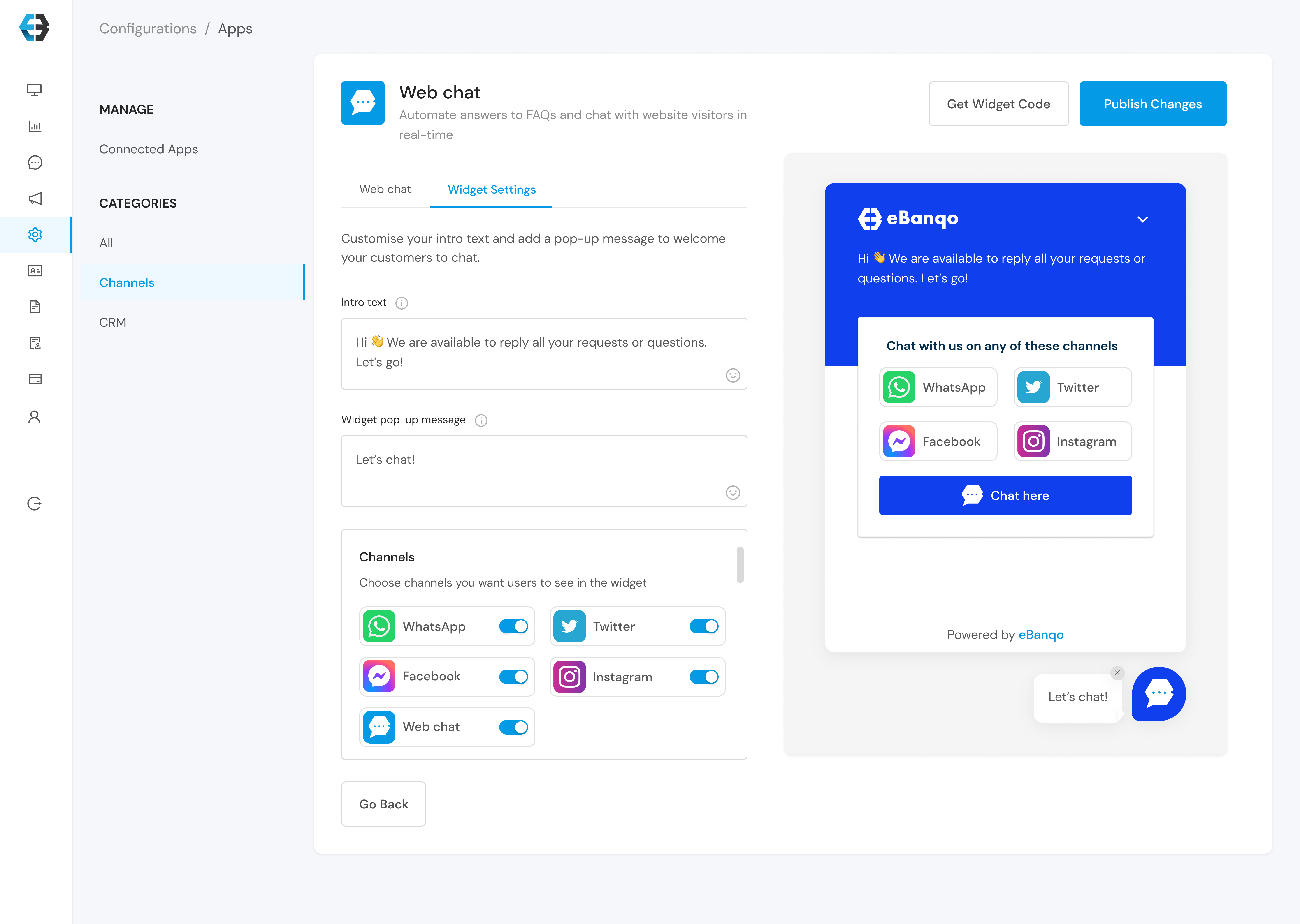 screenshot of eBanqo