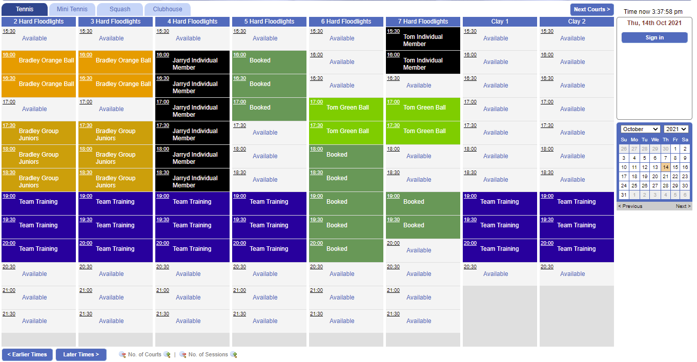 screenshot of eBookingOnline