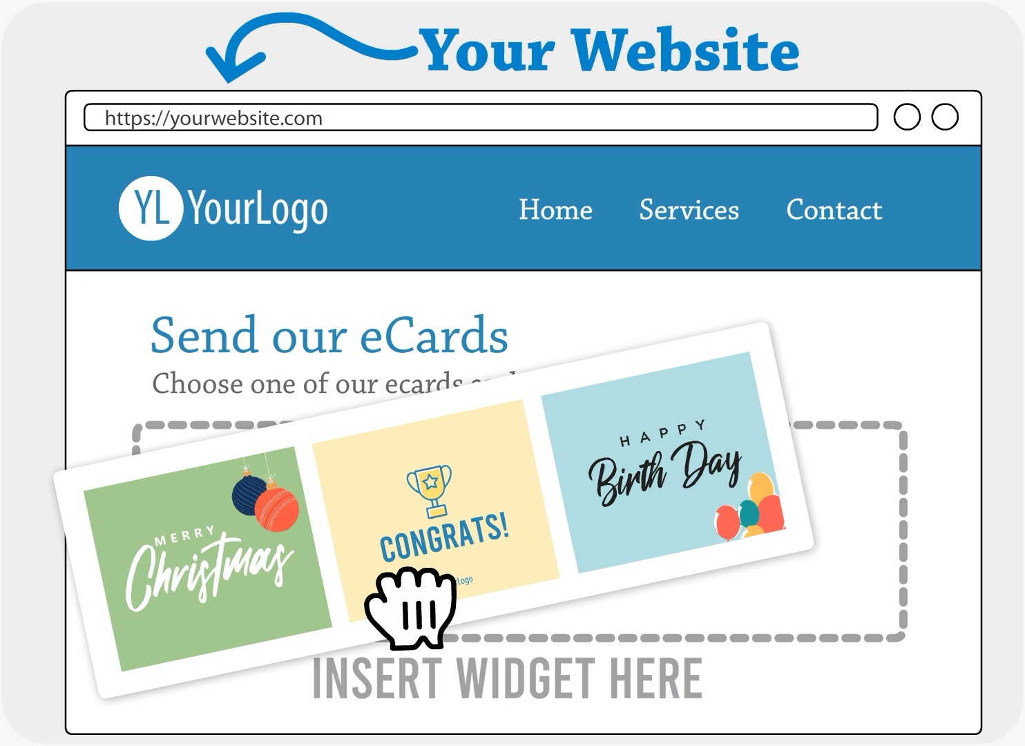 screenshot of eCardWidget.com