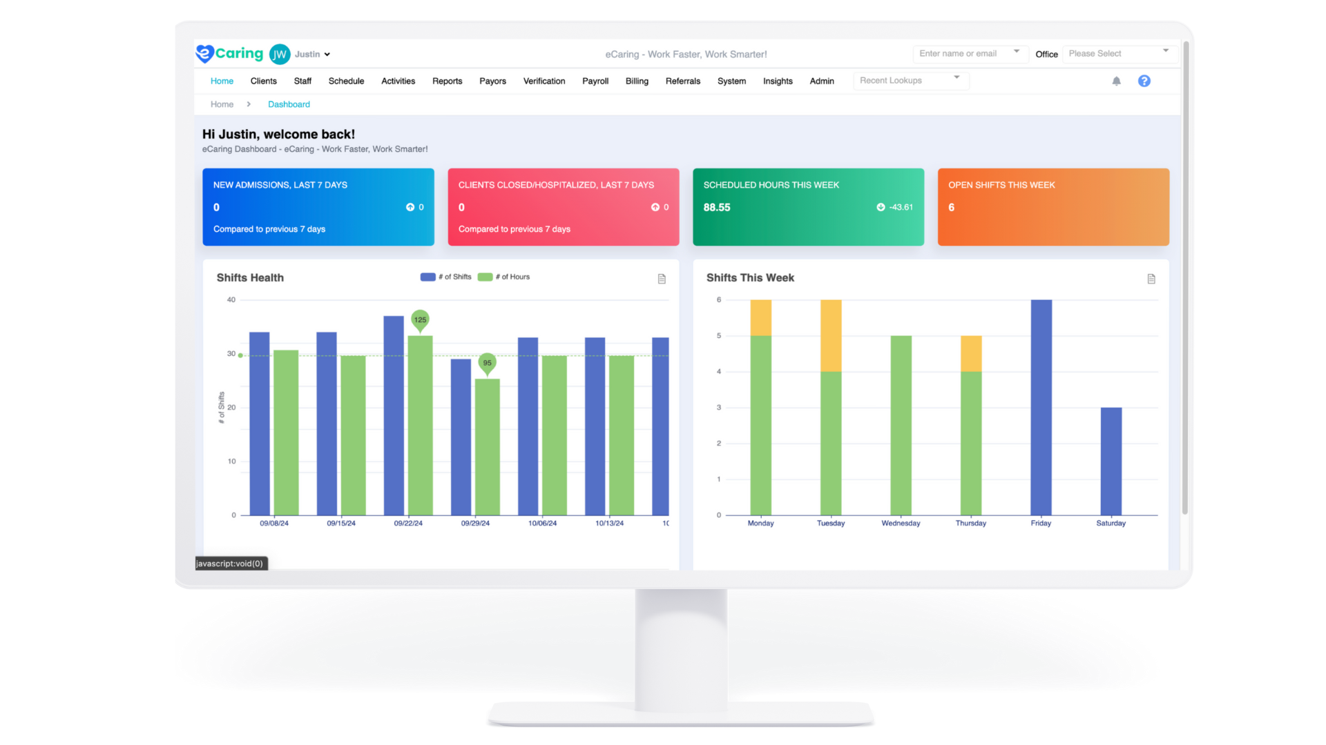 screenshot of eCaring