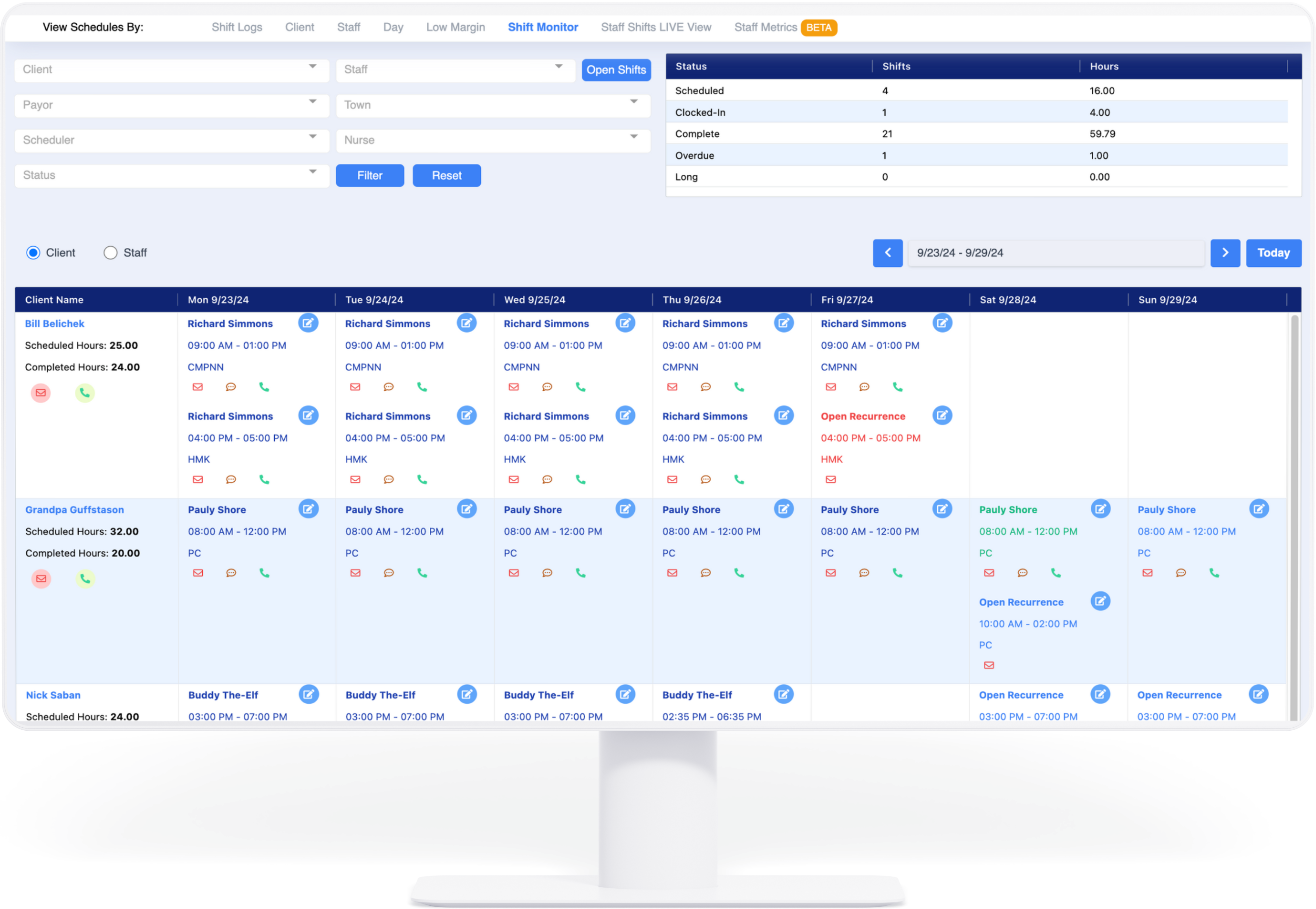screenshot of eCaring
