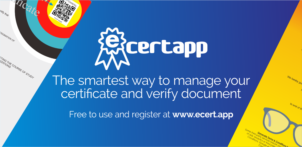 screenshot of eCertApp