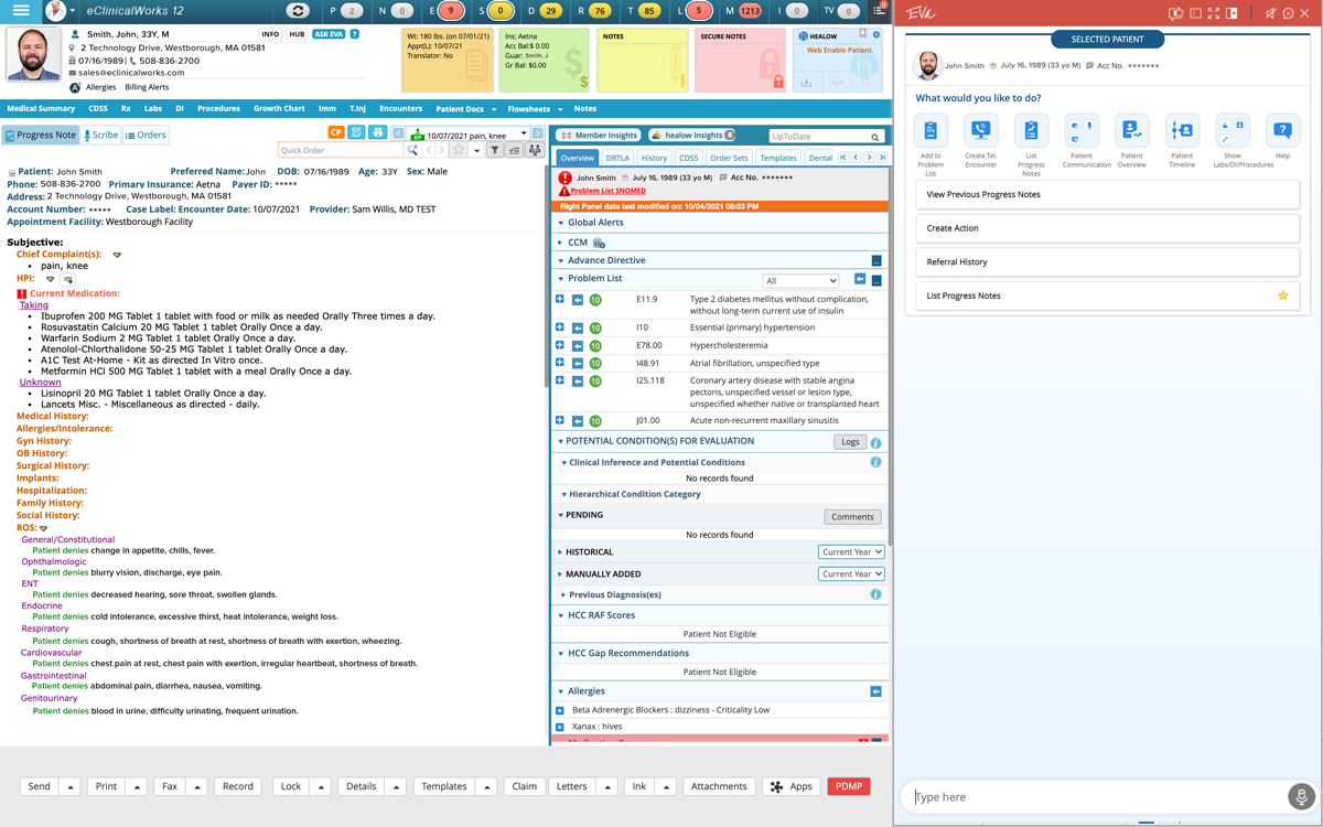 screenshot of eClinicalWorks