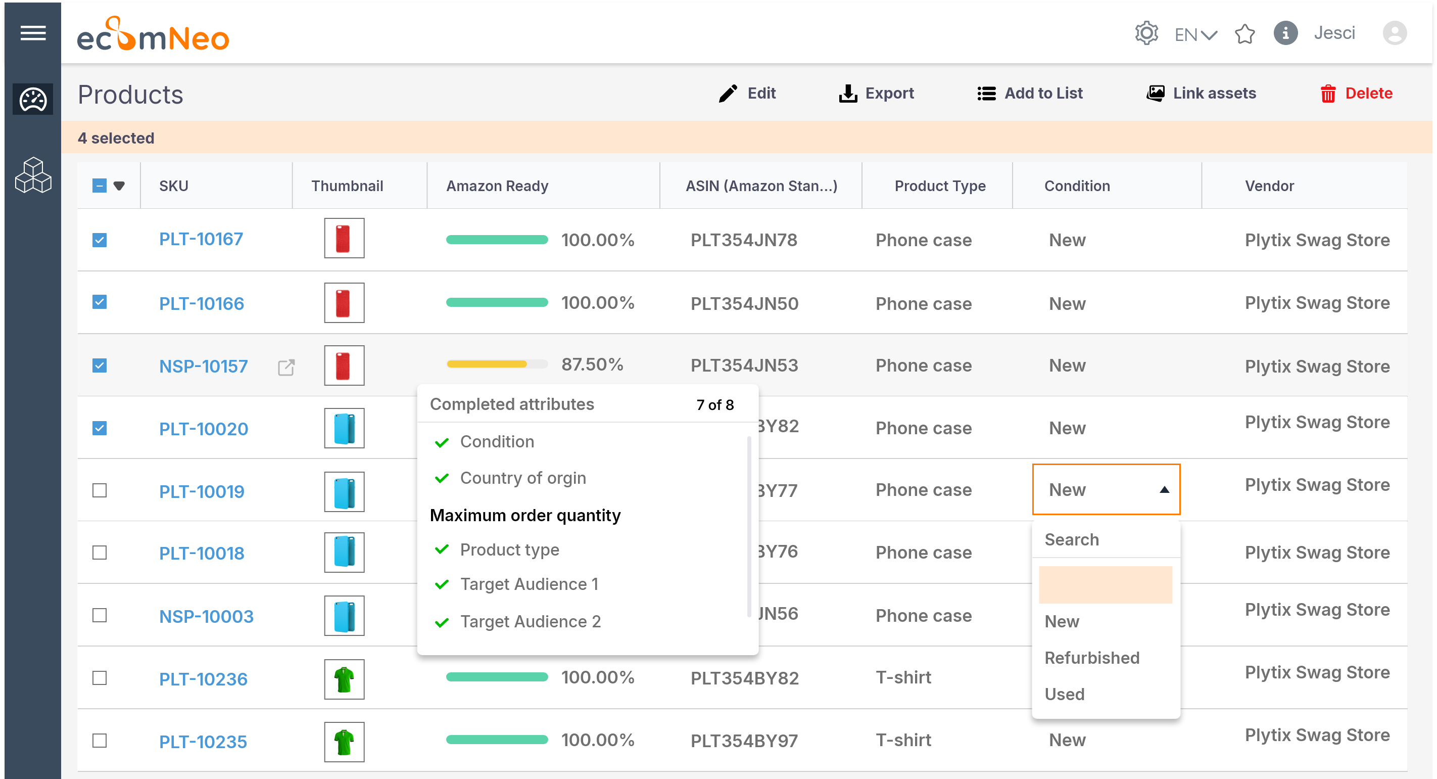 screenshot of eComNeo