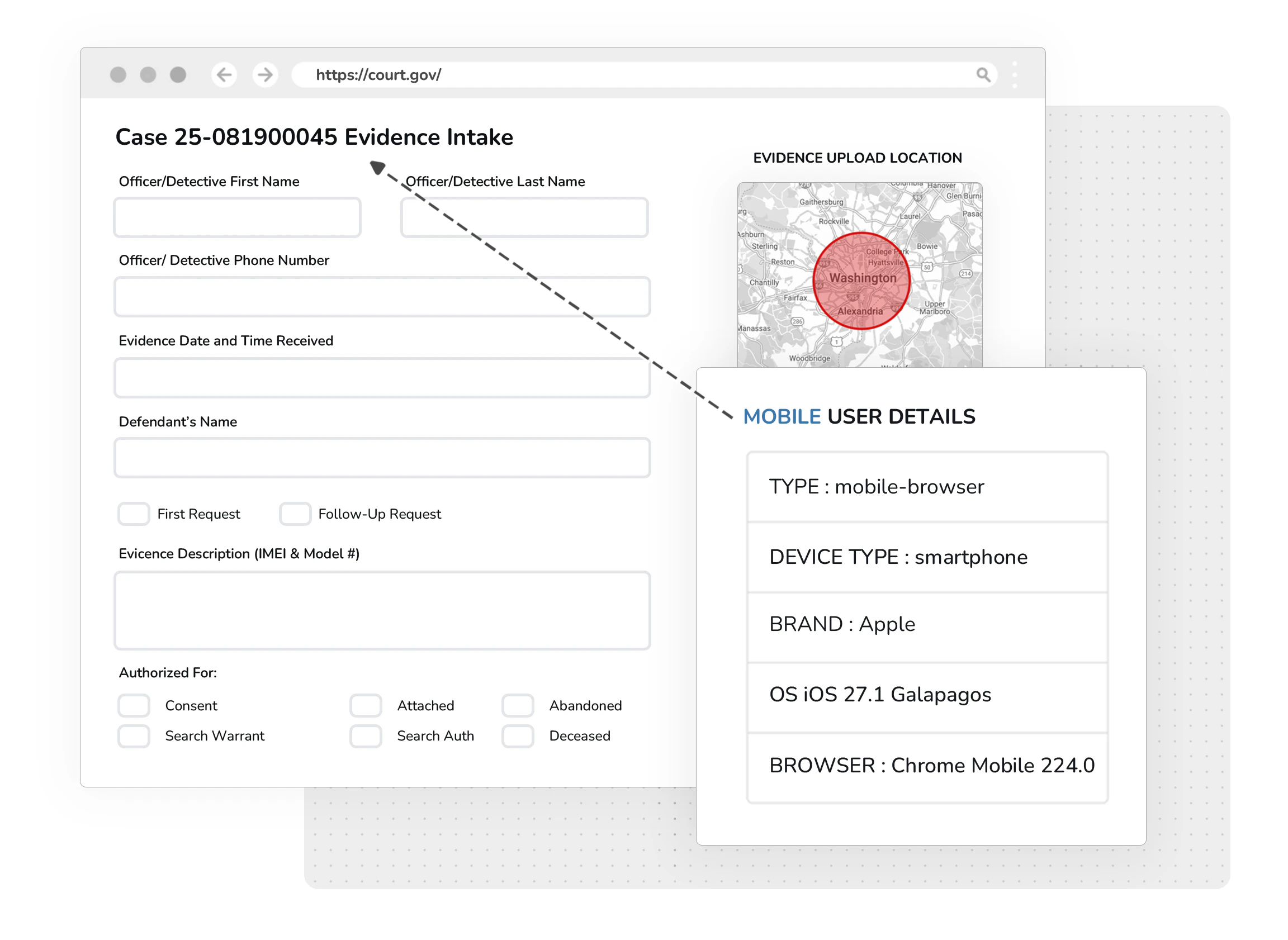 screenshot of eCourtDate