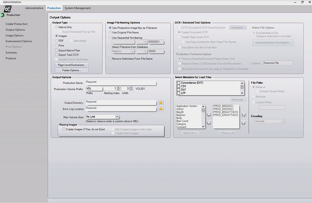 screenshot of eDiscovery