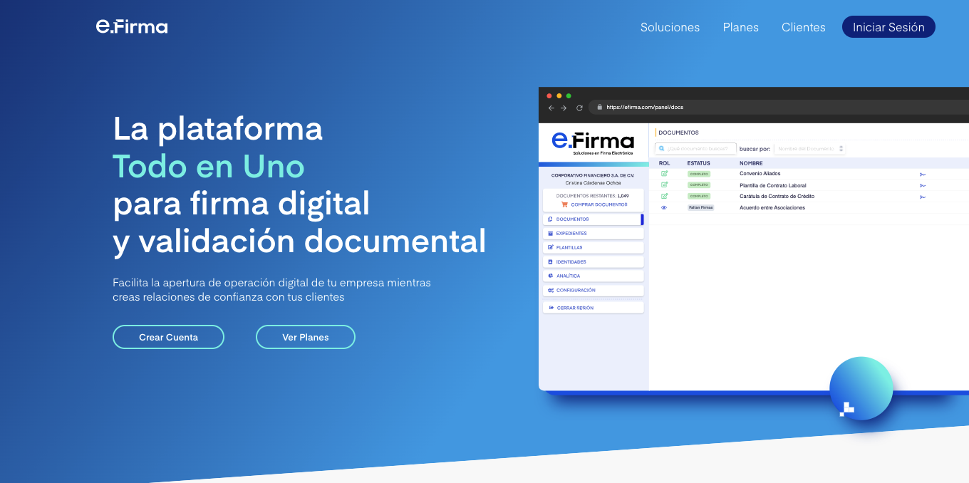 screenshot of eFirma