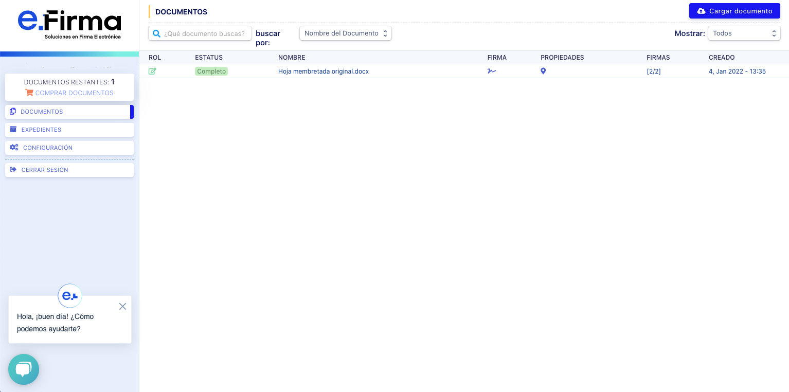 screenshot of eFirma