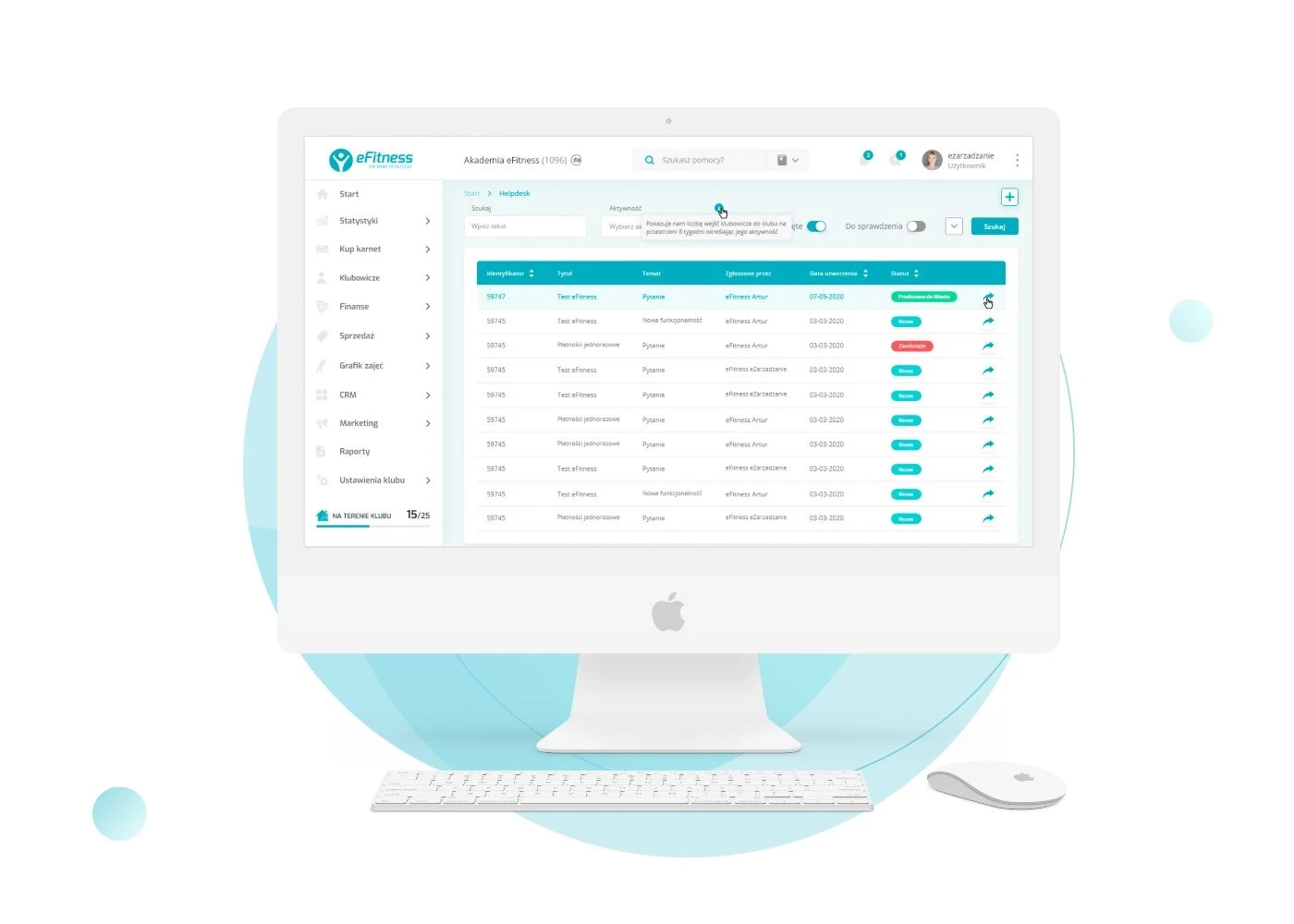 screenshot of eFitness