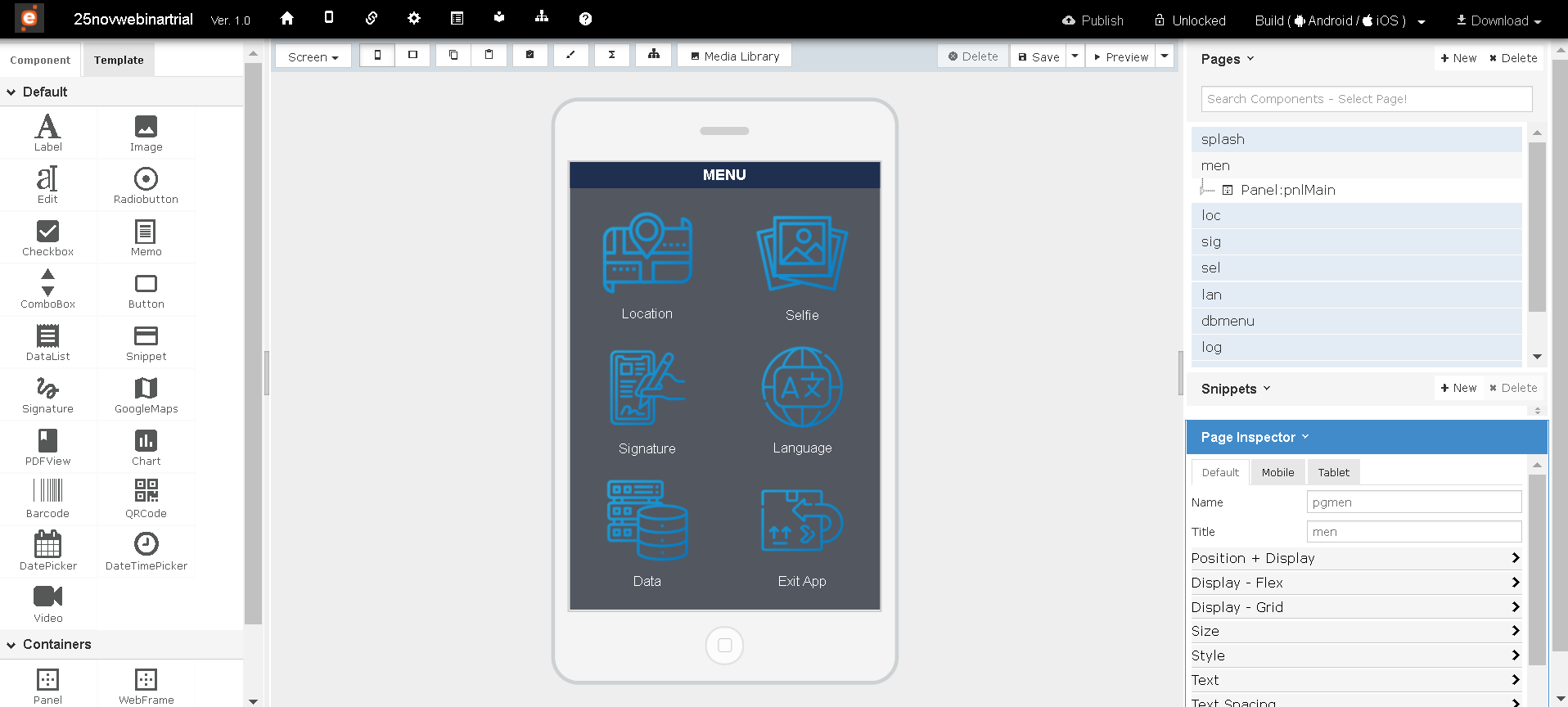 screenshot of eMOBIQ