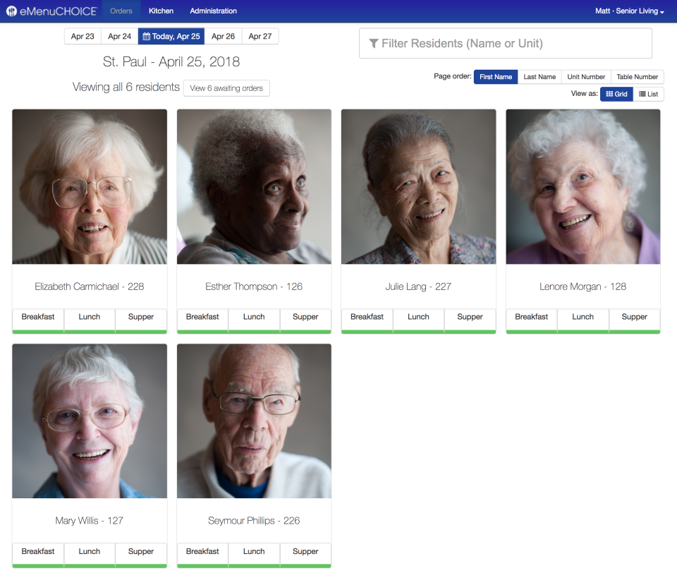 screenshot of eMenuCHOICE
