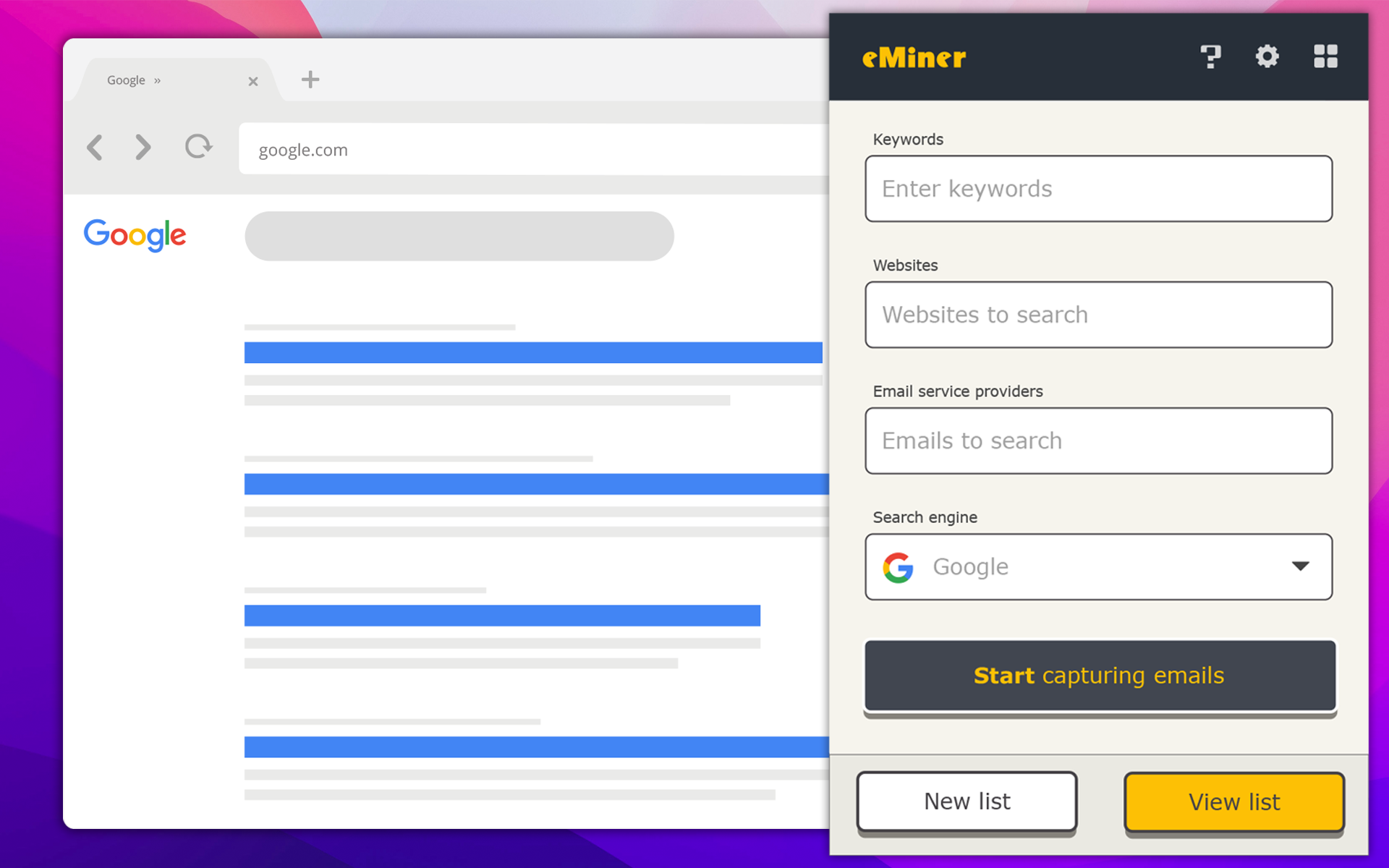 screenshot of eMiner
