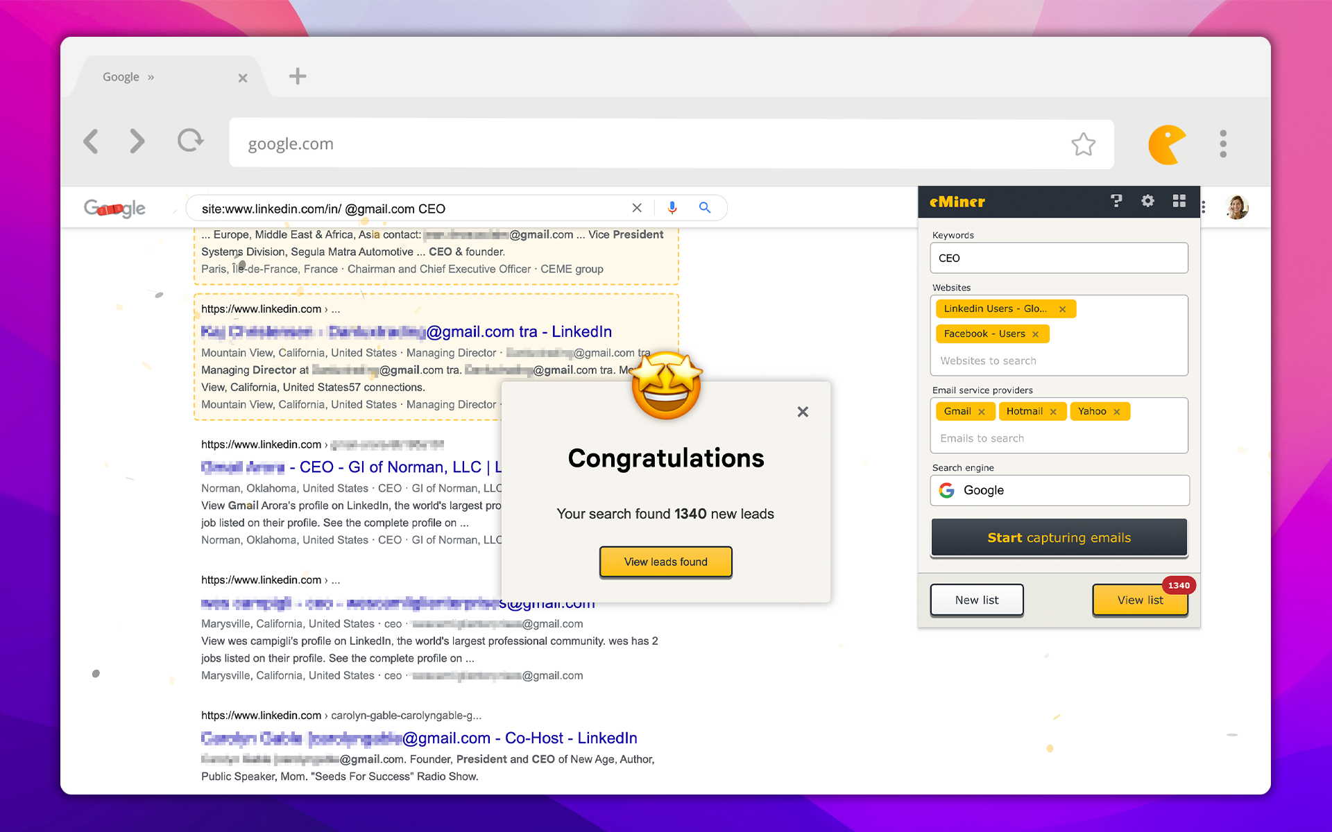 screenshot of eMiner