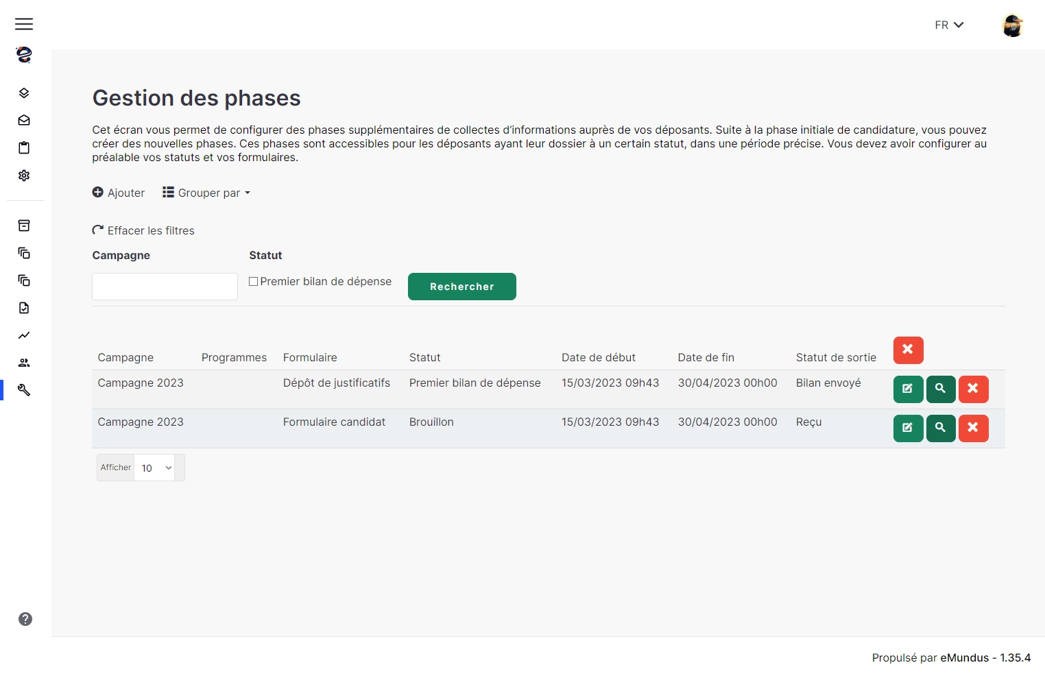 screenshot of eMundus