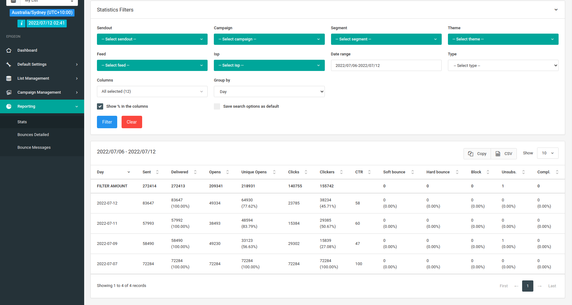 screenshot of ePigeon