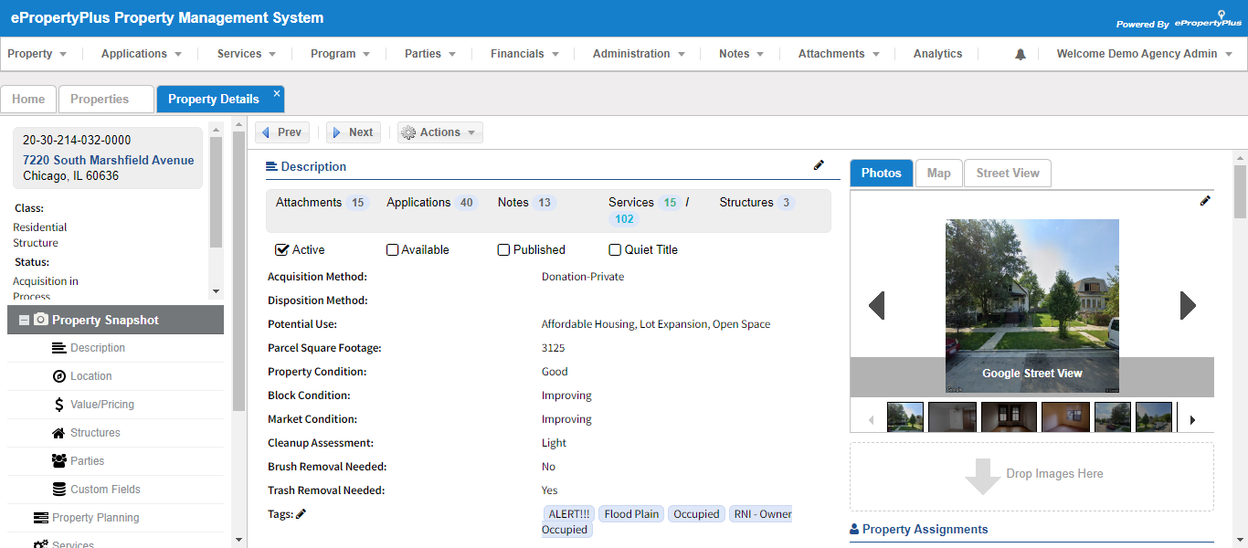 screenshot of ePropertyPlus