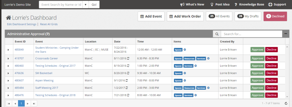 screenshot of eSPACE