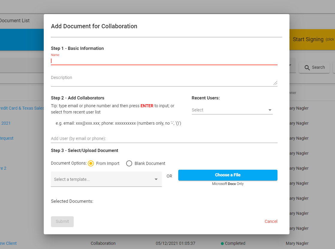 screenshot of eSecureDocs