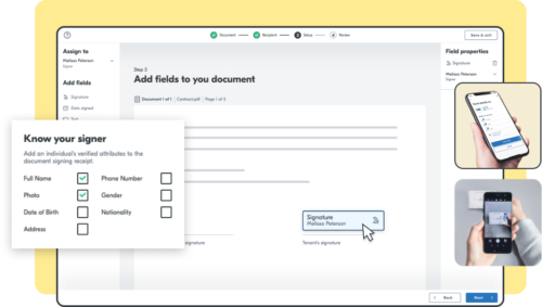 screenshot of eSignatures