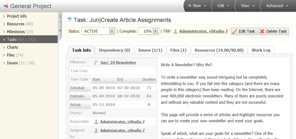 screenshot of eStudio