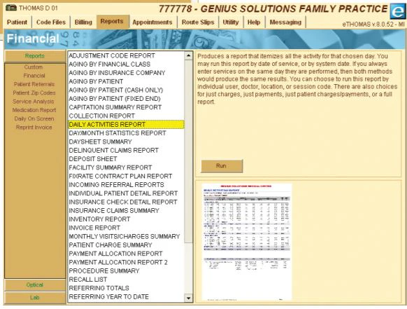 screenshot of eTHOMAS