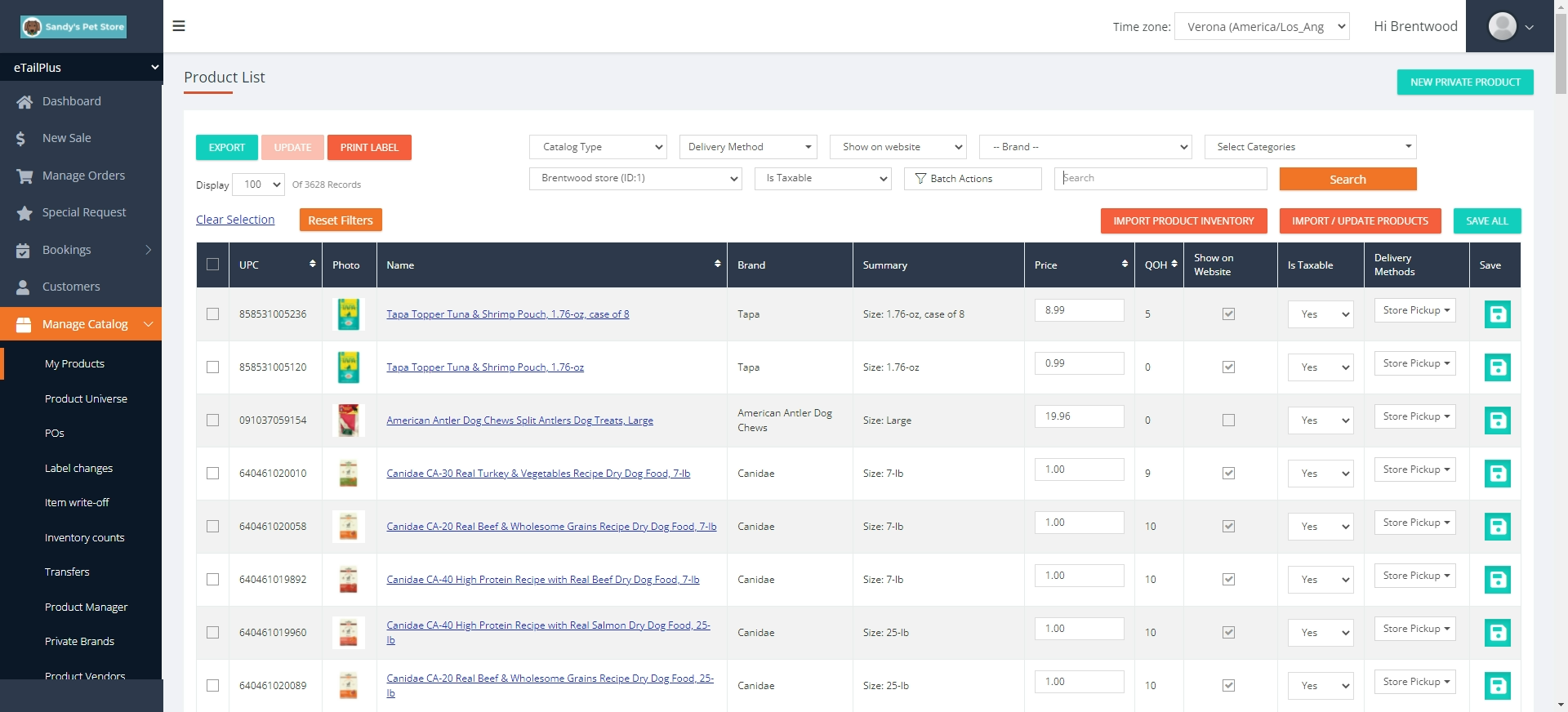 screenshot of eTailPet