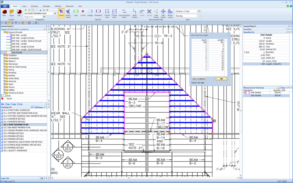 screenshot of eTakeoff