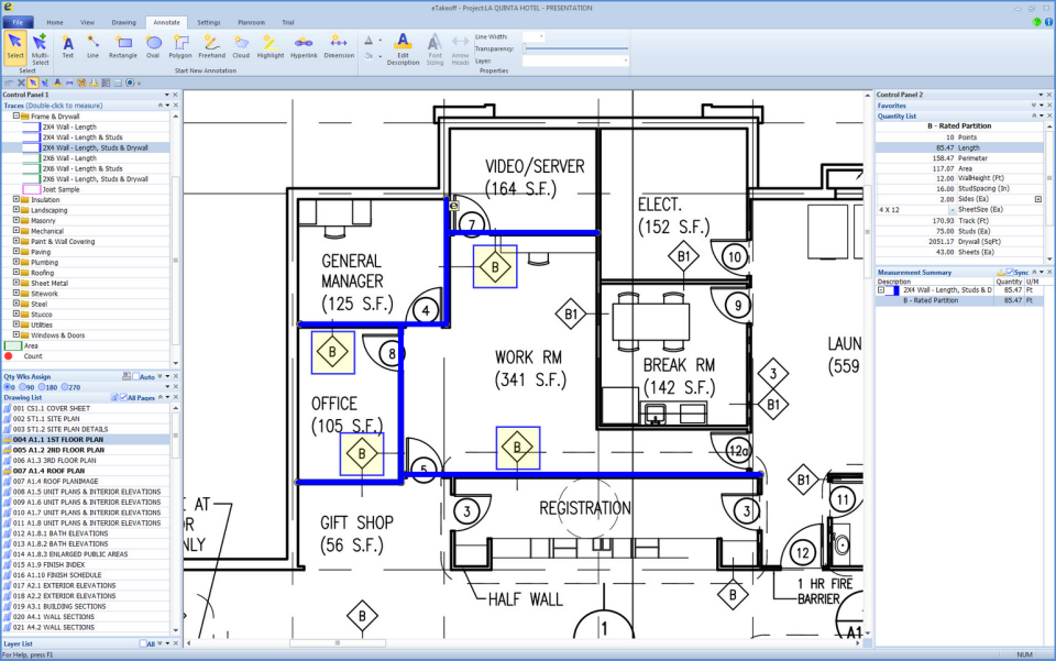 screenshot of eTakeoff