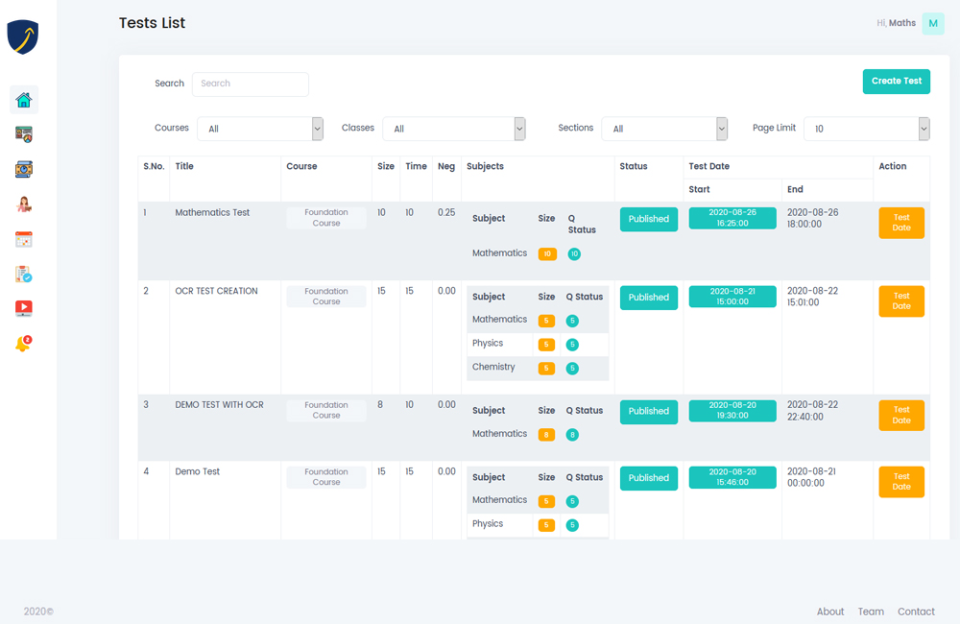 screenshot of eTutor
